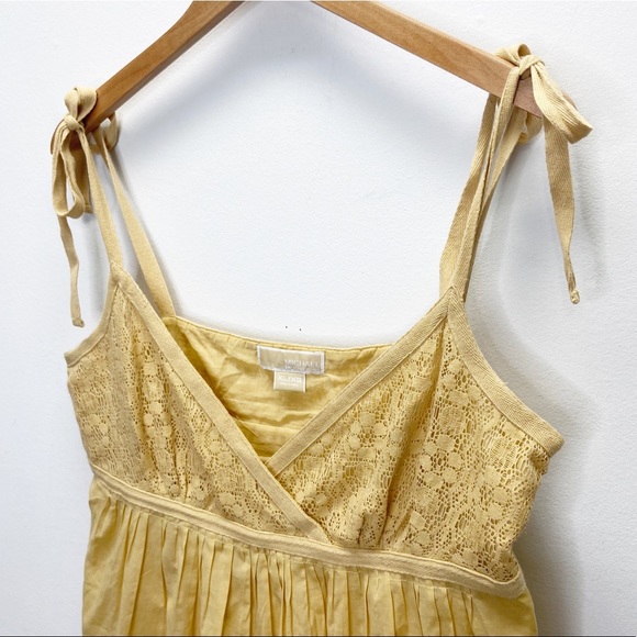 Michael Kors Yellow Tie Strappy Tank Top - Picture 2 of 8